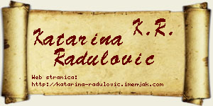 Katarina Radulović vizit kartica